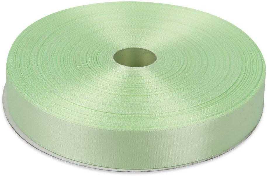 1" Light Green Double Face Solid Satin Ribbon 50 Yards-Roll Multiple Colors Available by Topenca Supplies