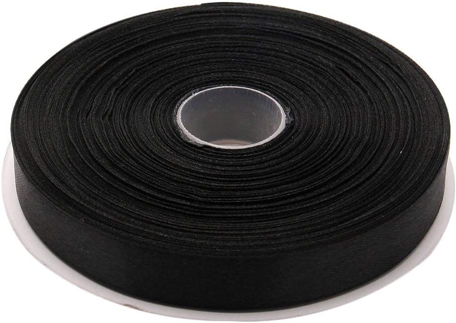 Topenca Supplies 5/8 Inches x 50 Yards Double Face Solid Satin Ribbon Roll, Black