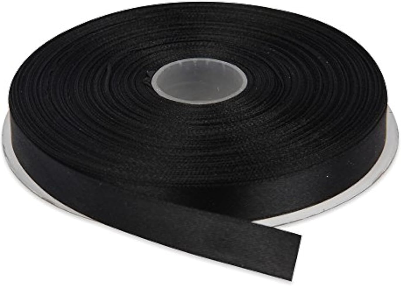 Black Ribbon - 1/2 Inch x 50 Yards Double Face Solid Satin Ribbon Roll for Gift Wrapping, Wedding, Sewing, and Crafts