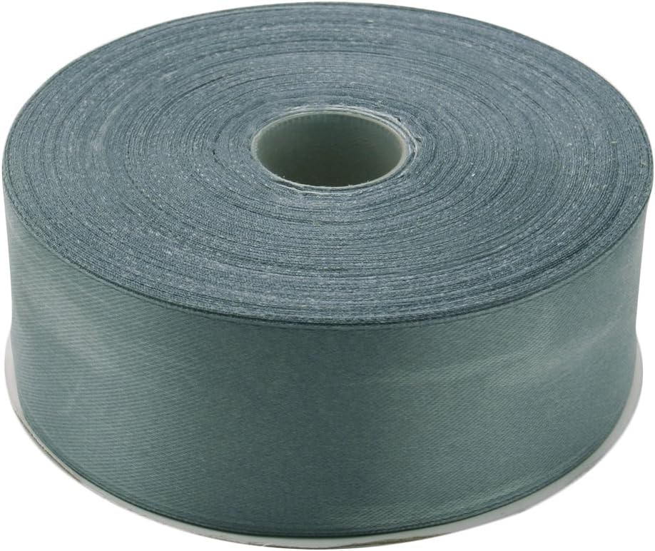 1-1/2 Inches x 50 Yards Double Face Solid Satin Ribbon Roll, Grey