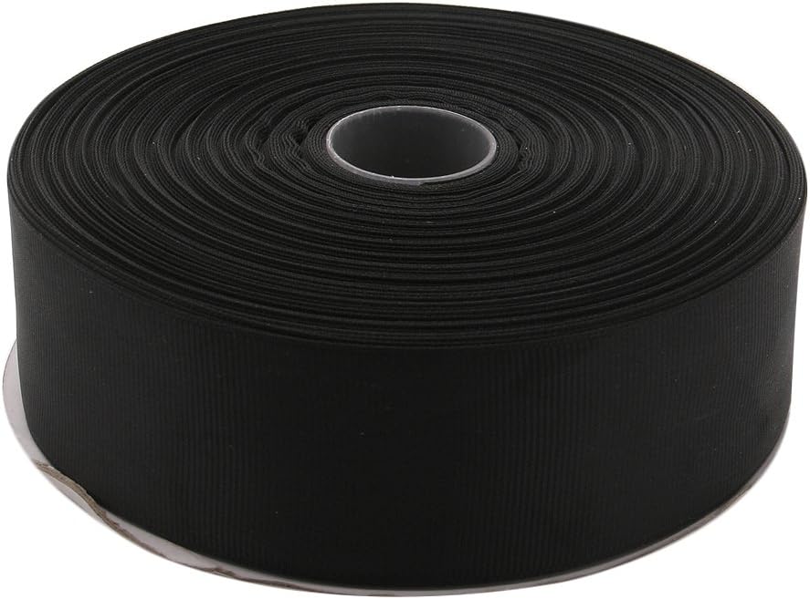 Topenca Supplies 1-1/2 Inches x 50 Yards Double Face Solid Grosgrain Ribbon Roll, Black