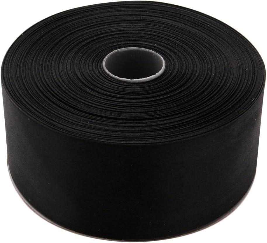Black Ribbon - 2 Inch x 50 Yards Double Face Solid Satin Ribbon Roll for Gift Wrapping, Wedding, Sewing, and Crafts