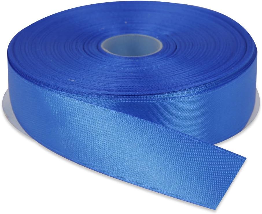 1-1/2 Inches x 50 Yards Double Face Solid Satin Ribbon Roll, Royal Blue