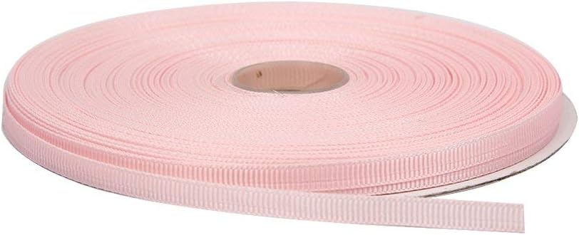 Topenca Supplies 1/4 Inches x 50 Yards Double Face Solid Grosgrain Ribbon Roll, Baby Pink