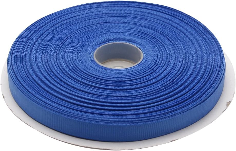 3/8 Inches x 50 Yards Double Face Solid Grosgrain Ribbon Roll, Blue