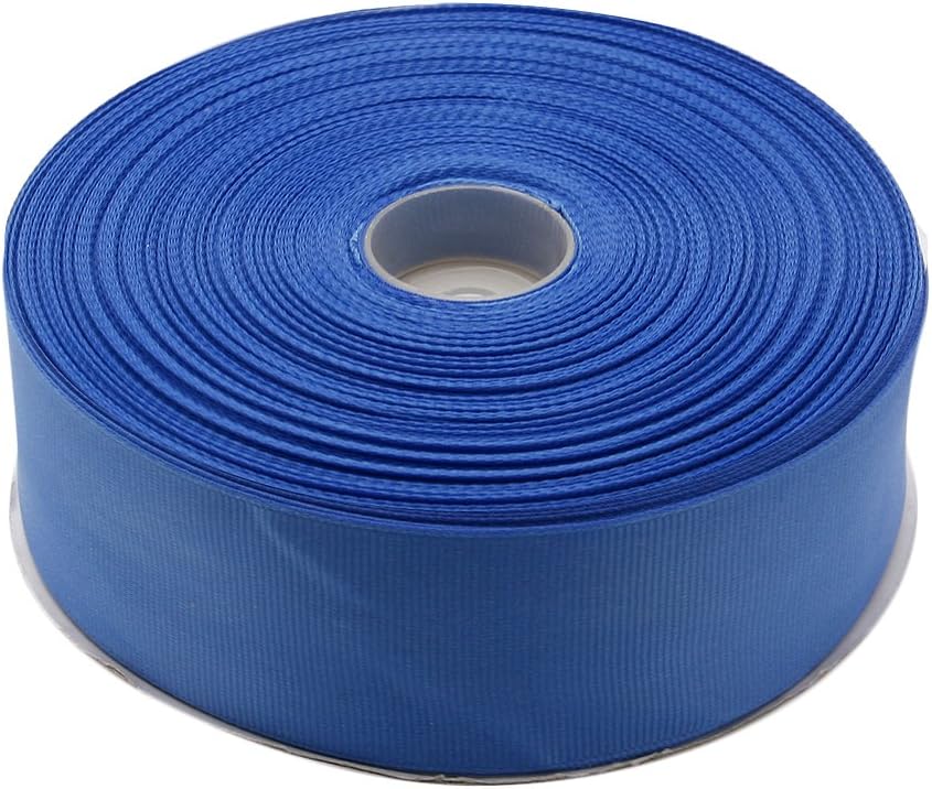 Topenca Supplies 1-1/2 Inches x 50 Yards Double Face Solid Grosgrain Ribbon Roll, Blue