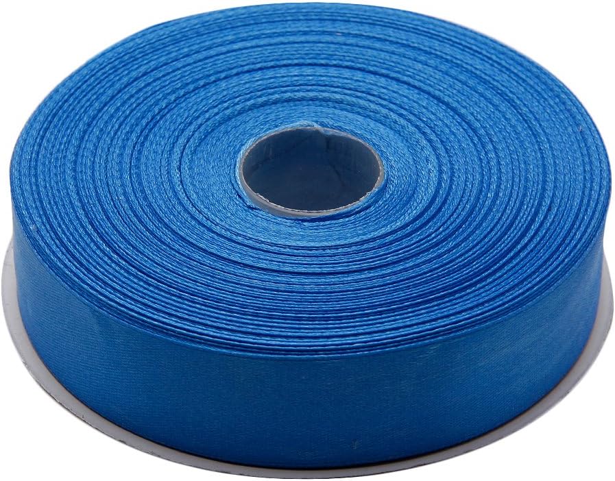 1 Inch x 50 Yards Double Face Solid Satin Ribbon Roll, Blue
