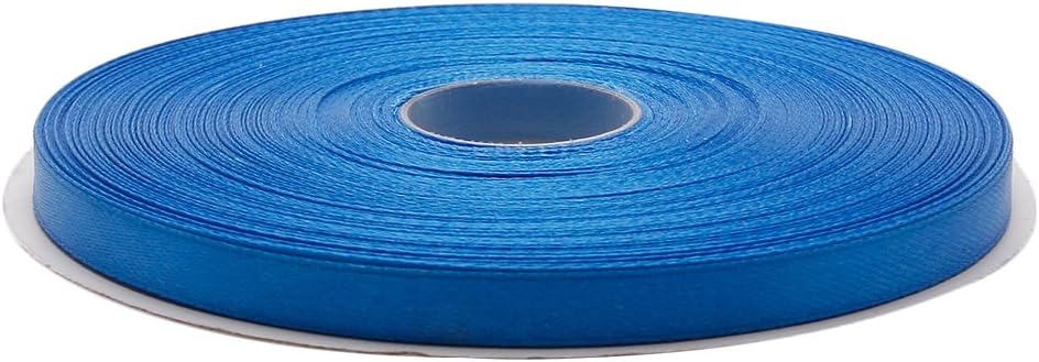 1/4 Inches x 50 Yards Double Face Solid Satin Ribbon Roll, Blue