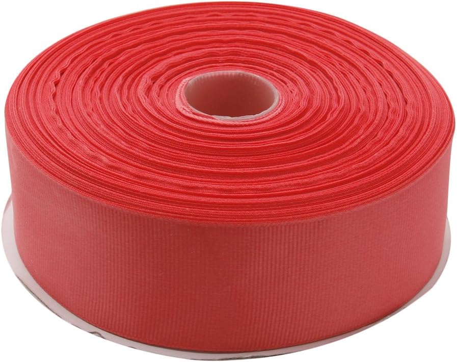 1-1/2 Inches x 50 Yards Double Face Solid Grosgrain Ribbon Roll, Coral