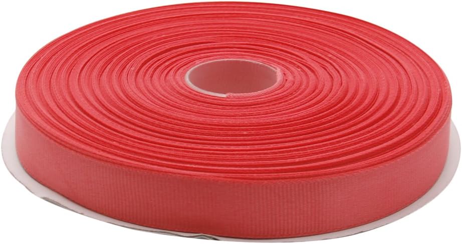 Topenca Supplies 5/8 Inches x 50 Yards Double Face Solid Grosgrain Ribbon Roll, Coral