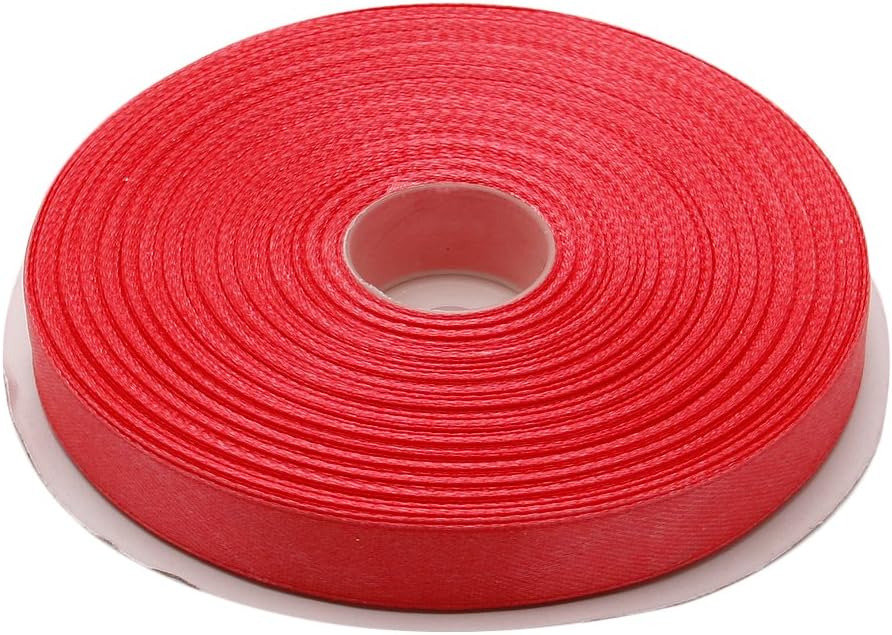 1/2 Inches x 50 Yards Double Face Solid Satin Ribbon Roll, Coral
