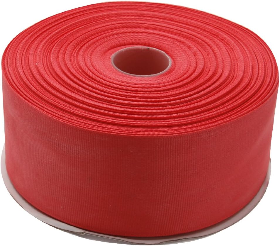 Topenca Supplies 2 Inches x 50 Yards Double Face Solid Grosgrain Ribbon Roll, Coral