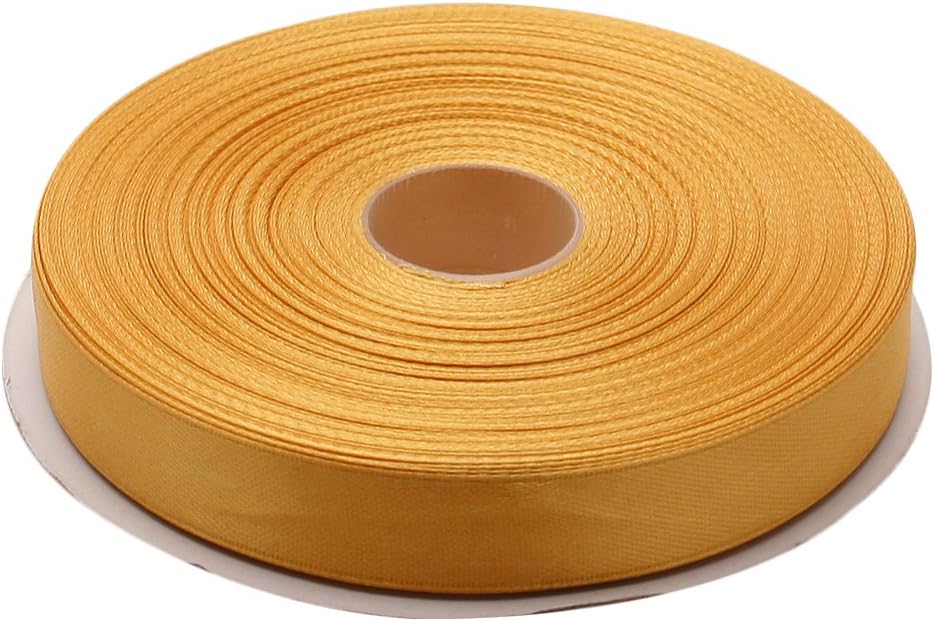 5/8 Inches x 50 Yards Double Face Solid Satin Ribbon Roll, Gold