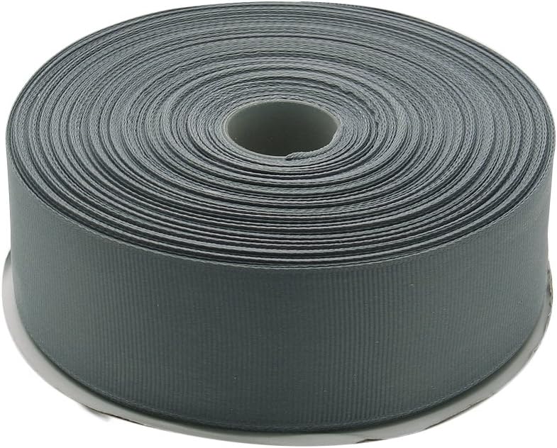 Topenca Supplies 1-1/2 Inches x 50 Yards Double Face Solid Grosgrain Ribbon Roll, Grey