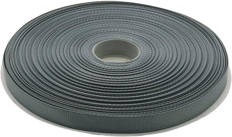 Topenca Supplies 3/8 Inches x 50 Yards Double Face Solid Grosgrain Ribbon Roll, Grey