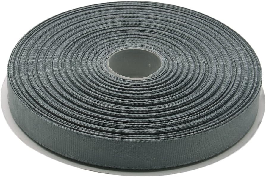 Topenca Supplies 5/8 Inches x 50 Yards Double Face Solid Grosgrain Ribbon Roll, Grey