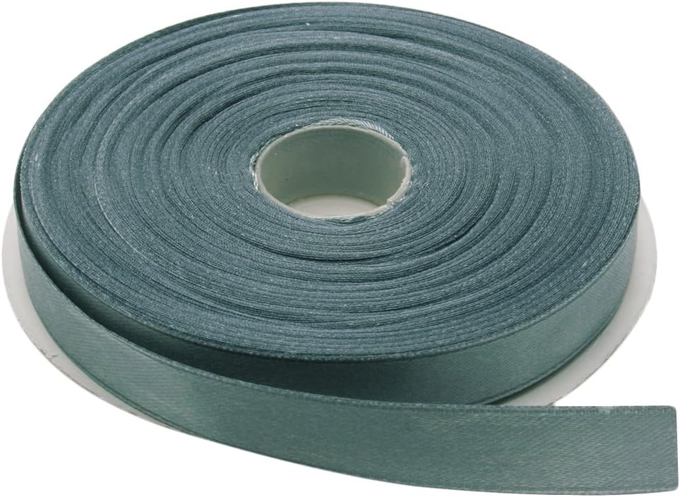 1/2 Inches x 50 Yards Double Face Solid Satin Ribbon Roll, Grey