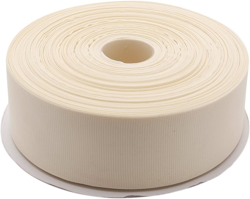 1-1/2 Inches x 50 Yards Double Face Solid Grosgrain Ribbon Roll, Ivory