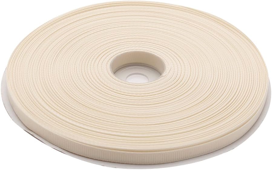 1/4 Inches x 50 Yards Double Face Solid Grosgrain Ribbon Roll, Ivory