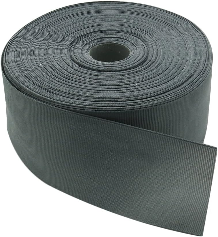Topenca Supplies 2 Inches x 50 Yards Double Face Solid Grosgrain Ribbon Roll, Grey