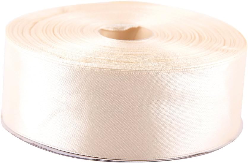 1-1/2 Inches x 50 Yards Double Face Solid Satin Ribbon Roll, Ivory