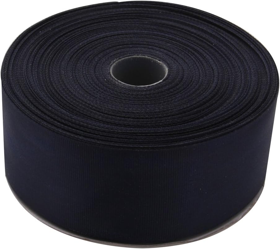 Topenca Supplies 2 Inches x 50 Yards Double Face Solid Grosgrain Ribbon Roll, Navy Blue