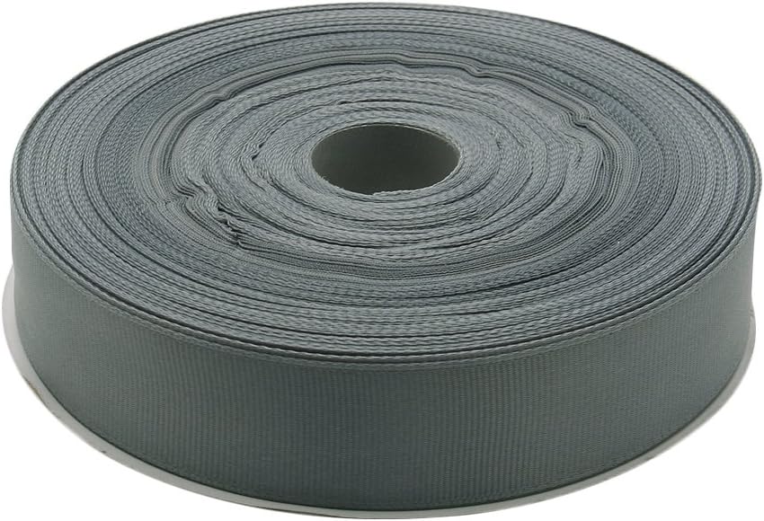 Topenca Supplies 1 Inch x 50 Yards Double Face Solid Grosgrain Ribbon Roll, Grey