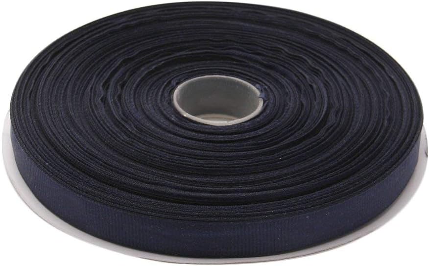 Topenca Supplies 1/2 Inches x 50 Yards Double Face Solid Grosgrain Ribbon Roll, Navy Blue
