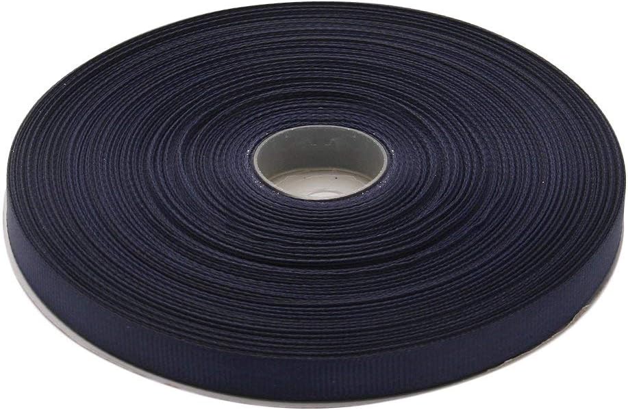 Topenca Supplies 3/8 Inches x 50 Yards Double Face Solid Grosgrain Ribbon Roll, Navy Blue