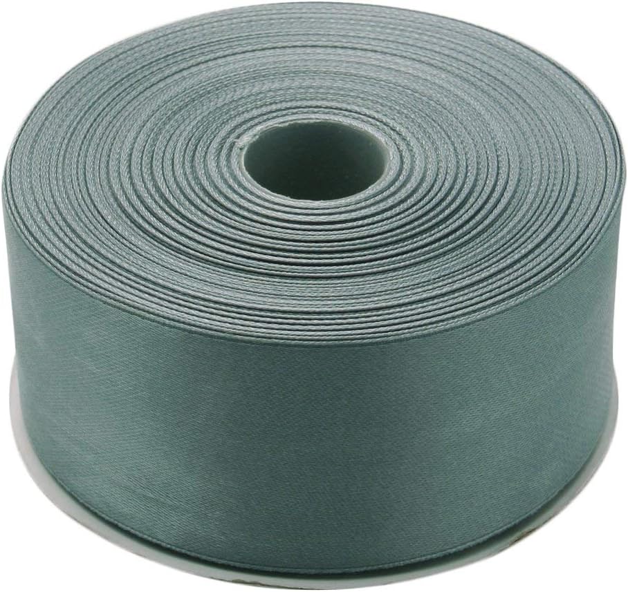 2 Inches x 50 Yards Double Face Solid Satin Ribbon Roll, Grey
