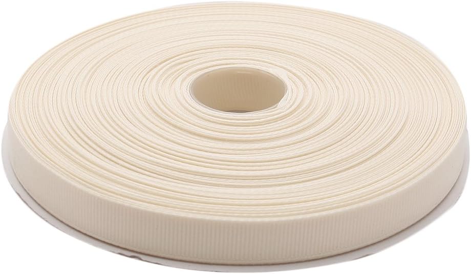Topenca Supplies 1/2 Inches x 50 Yards Double Face Solid Grosgrain Ribbon Roll, Ivory
