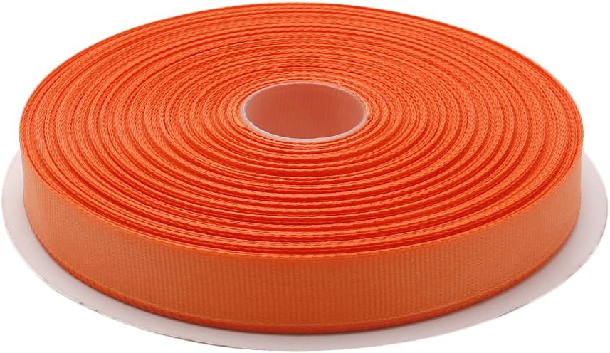 Topenca Supplies 5/8 Inches x 50 Yards Double Face Solid Grosgrain Ribbon Roll, Orange