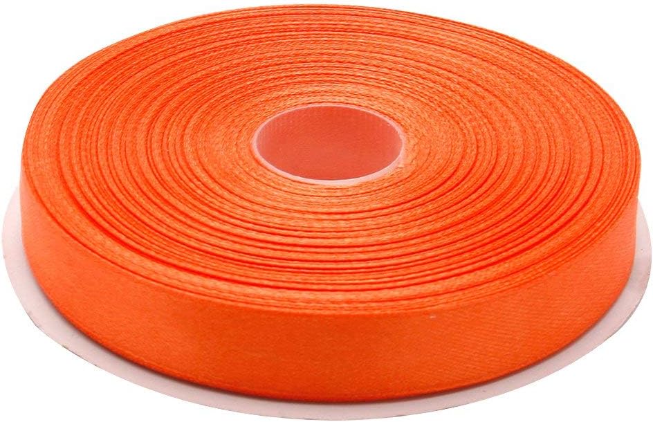 5/8 Inches x 50 Yards Double Face Solid Satin Ribbon Roll, Orange