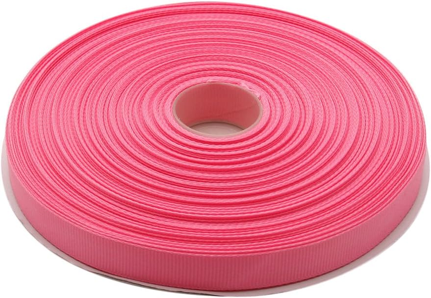 Topenca Supplies 1/2 Inches x 50 Yards Double Face Solid Grosgrain Ribbon Roll, Pink