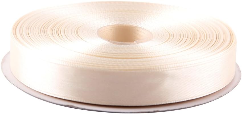 5/8 Inches x 50 Yards Double Face Solid Satin Ribbon Roll, Ivory