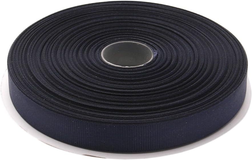 5/8 Inches x 50 Yards Double Face Solid Grosgrain Ribbon Roll, Navy Blue