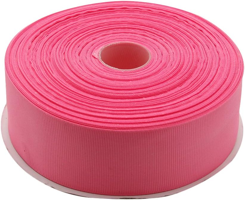 Topenca Supplies 1-1/2 Inches x 50 Yards Double Face Solid Grosgrain Ribbon Roll, Pink
