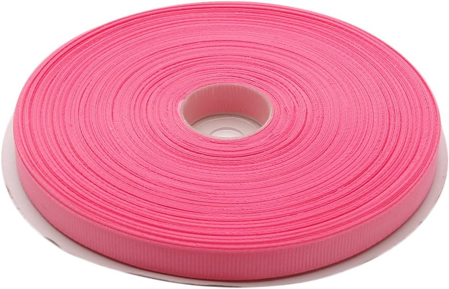 3/8 Inches x 50 Yards Double Face Solid Grosgrain Ribbon Roll, Pink