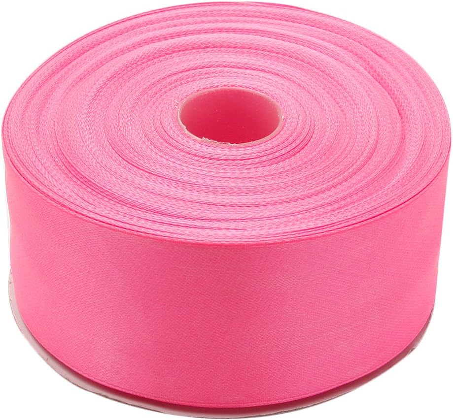 2 Inches x 50 Yards Double Face Solid Satin Ribbon Roll, Pink