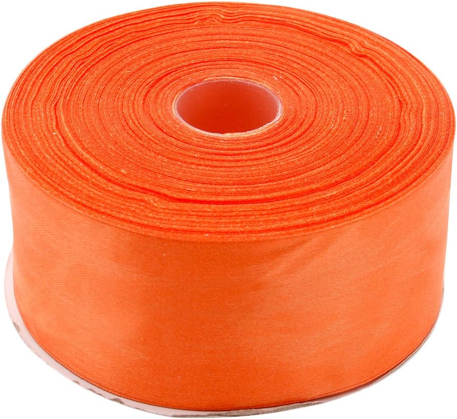 2 Inches x 50 Yards Double Face Solid Satin Ribbon Roll, Orange