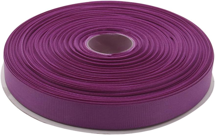 5/8 Inches x 50 Yards Double Face Solid Grosgrain Ribbon Roll, Purple