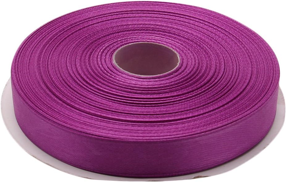 5/8 Inches x 50 Yards Double Face Solid Satin Ribbon Roll, Purple
