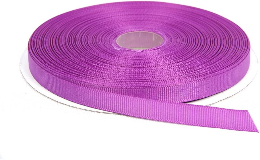 Topenca Supplies 3/8 Inches x 50 Yards Double Face Solid Grosgrain Ribbon Roll, Purple