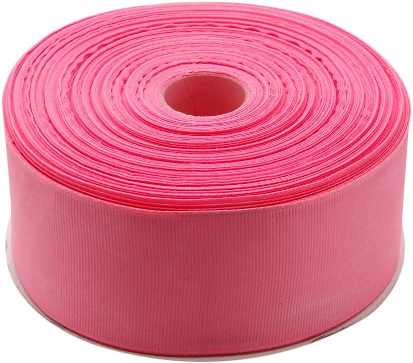 2 Inches x 50 Yards Double Face Solid Grosgrain Ribbon Roll, Pink