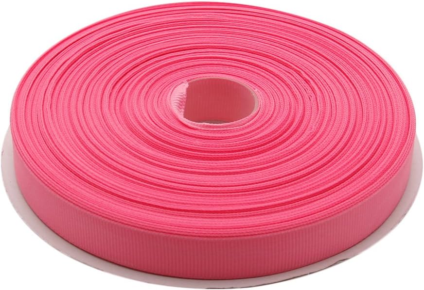 Topenca Supplies 1 Inch x 50 Yards Double Face Solid Grosgrain Ribbon Roll, Pink