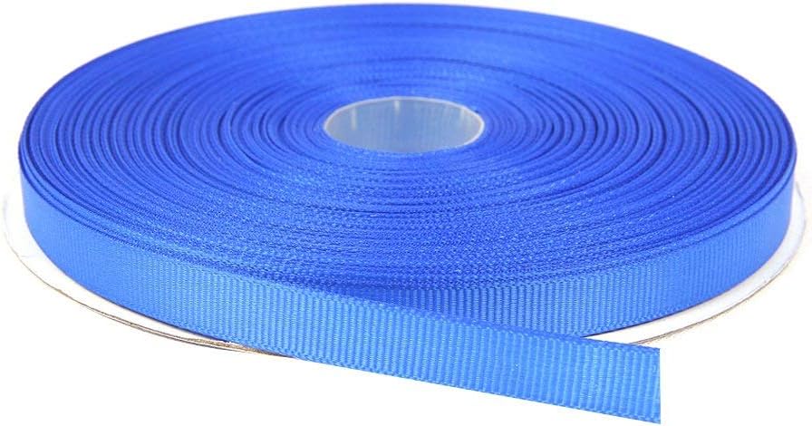 Topenca Supplies 3/8 Inches x 50 Yards Double Face Solid Grosgrain Ribbon Roll, Royal Blue