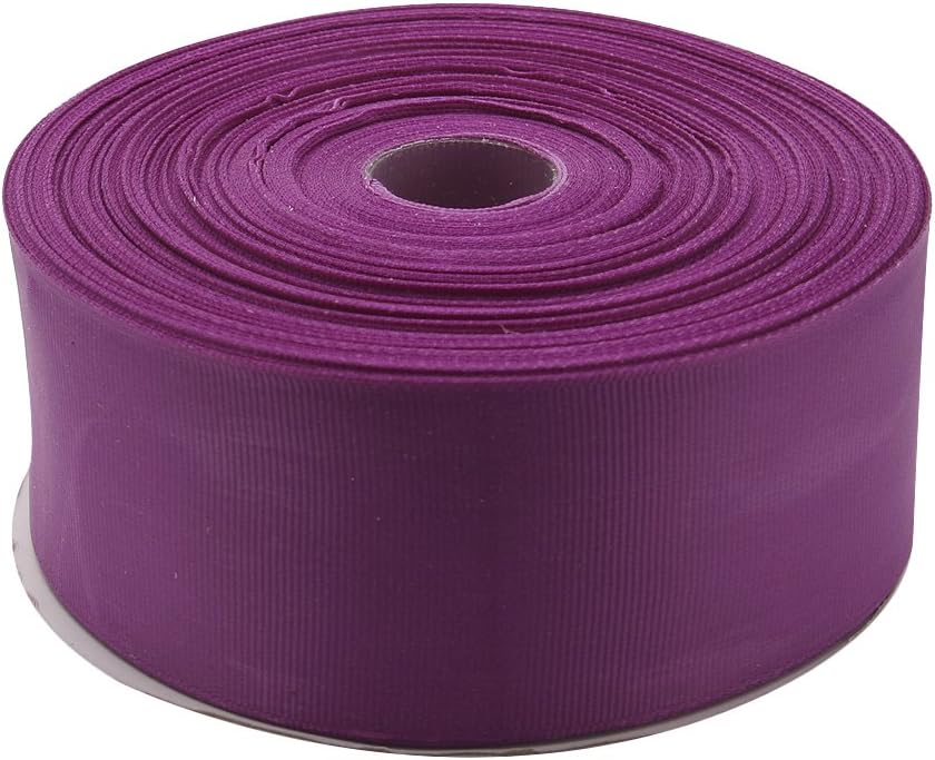 2 Inches x 50 Yards Double Face Solid Grosgrain Ribbon Roll, Purple